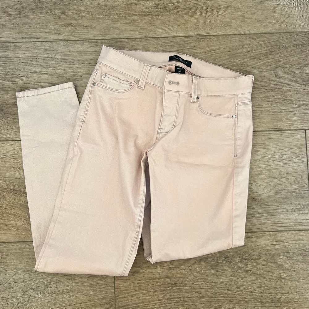 Shimmery pink skinny jeans!